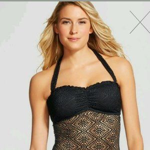 Mossimo Black One-piece Crochet Swimsuit - Medium
